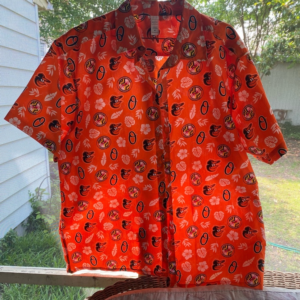 Baltimore Orioles Orange Hawaiian Shirt